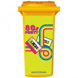 Retro 80's Party Cassettes Wheelie Bin Sticker Panel